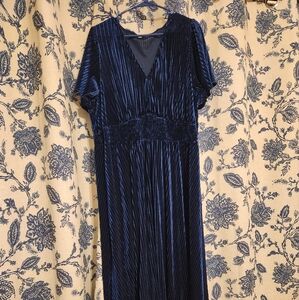 Navy Velvet Maxi Dress 3X